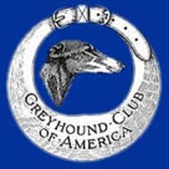 A greyhound club of america logo.